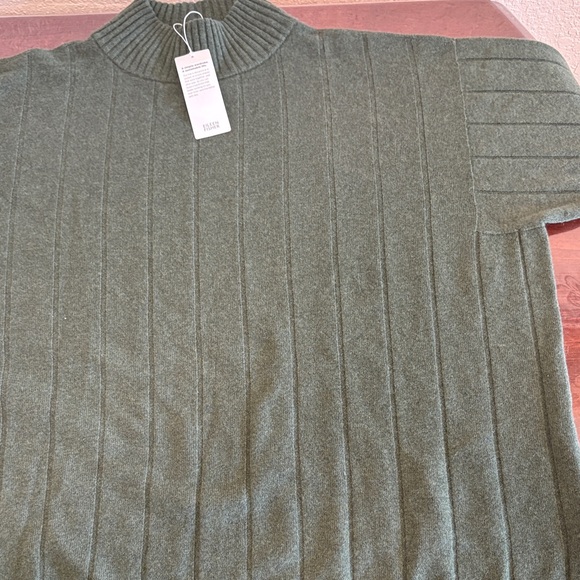 Eileen Fisher 100% cashmere Forest Green Turtleneck pull up, Sweater Sz XL NEW - Picture 5 of 8